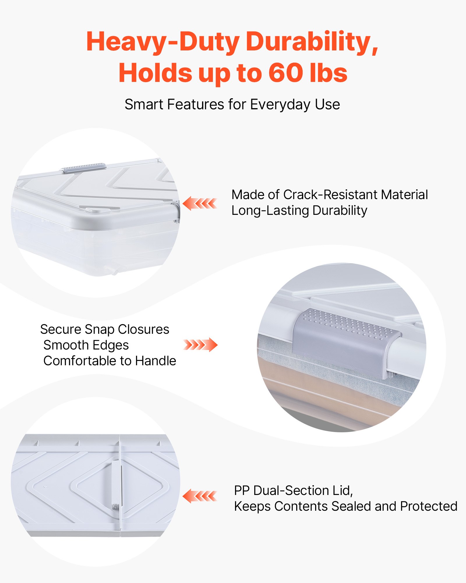 Under Bed Storage With Wheels, 31.7 X 15.6 X 6.9 Inch Underbed Containers,